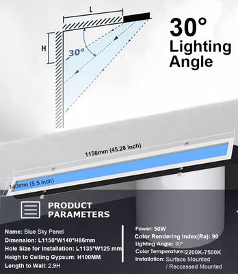 kupować AC 100-240V światło LED na suficie symuluje naturalne światło i niebieską niebieską barwę z mocą wyjściową 40 watów produkcja online