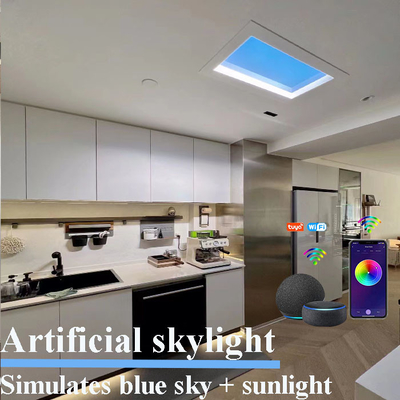 kupować Możliwość przyciemniania Tuya Smart Wifi Led Fałszywe panele świetlików Sztuczne światło słoneczne Circadian produkcja online