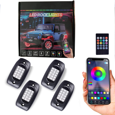 DC 12V Stabilne oświetlenie rockowe RGB z pilotem 8 sztuk Neon Underglow