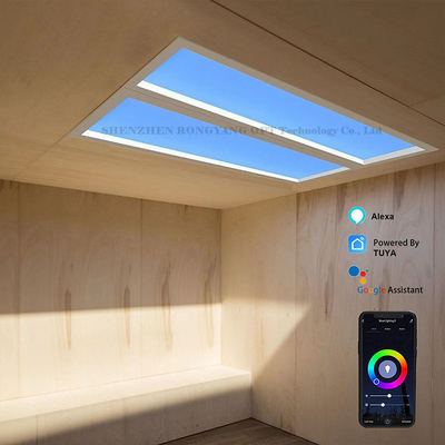 110VAC Wirtualny sztuczny panel świetlika LED Ściemnianie 60x120 CCT 6500K 8000lm