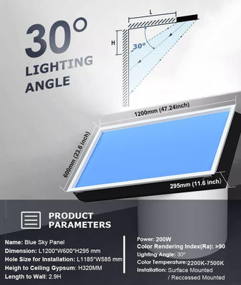 Panel sufitowy ze sztucznym niebieskim niebem Skylight 600x600 Możliwość przyciemniania Ultra Thin Dali 1V-10V