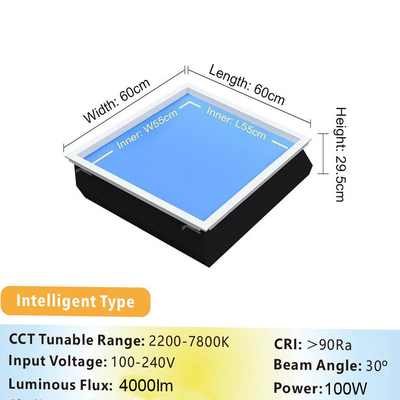 95 RA Brak lampek LED 50 000H Fałszywy panel szyby ustawialny Biały Tuya Smart Light