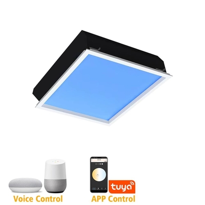 Square 600x600 LED Sztuczny świetlik 110V Tuya WIFI Sterowanie głosem