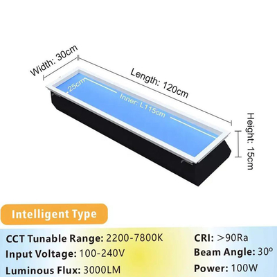 Ultra-Thin 150mm LED False Skylight Funkcja zachodu słońca do wschodu słońca, Mesh 5.0/DALI/0-10V Kompatybilny, 4000+ lumenów, AC100-240V, idealny dla inteligentnych domów i biur