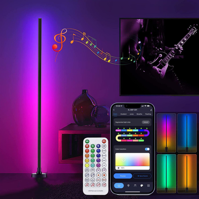 Pilot LED RGB Narożna lampa podłogowa Zmiana koloru AC85V-265V