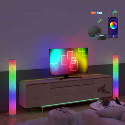 Aluminiowa ściemniana narożna lampa podłogowa RGB Inteligentna kontrola aplikacji 16 milionów kolorów