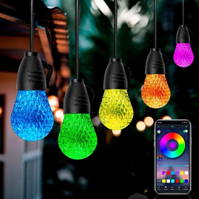 Stabilne zewnętrzne łańcuchy świetlne DC12V RGB Sterowanie APP Wielofunkcyjne