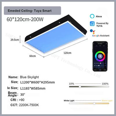 150W LED szyba sufitowa Panel terapii światłem symuluje naturalne światło i niebo niebiesko