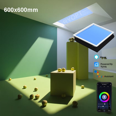 Sztuczne światło dzienne Fałszywy świetlik LED 2x2 Rytm dobowy CCT Obrotowy 2200K-7800K
